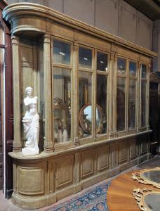 lib124 - Marche region wooden bookcase/display cabinet, cm W 420 x H 232 x D 60